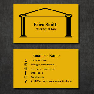 Lawyer Attorney at Law Modern   Social media Icons Business Card