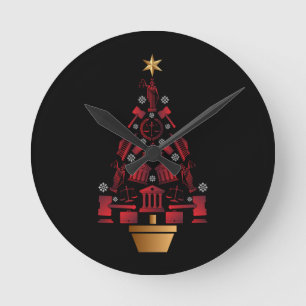 Lawyer Attorney Christmas Tree Round Clock