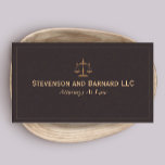 Lawyer, Attorney Classic Business Card<br><div class="desc">Deep,  rich suede-like brown (digitally illustrated) accented with gold Copperplate font and justice scale symbol.  I do recommend  premium  card stock for this particular design because of the rich dark colour involved.
-size text as desired.</div>
