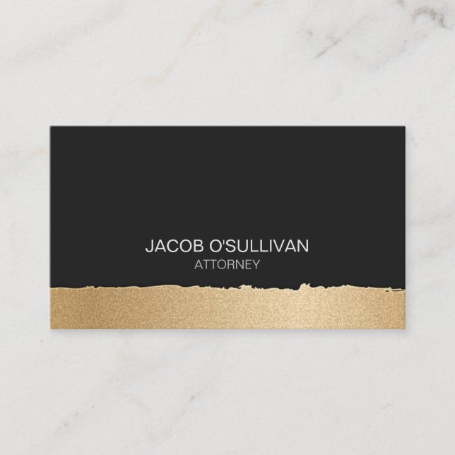 Lawyer Attorney Legal Law Bold Black Gold Business Card (Front)