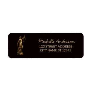 Lawyer Attorney luxury Black Gold Return Address 