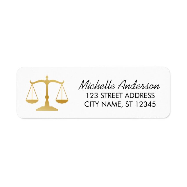 Lawyer Attorney luxury Gold White Return Address   (Front)