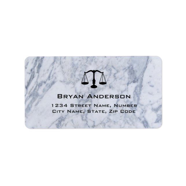 Lawyer Attorney Marble Address Label (Front)