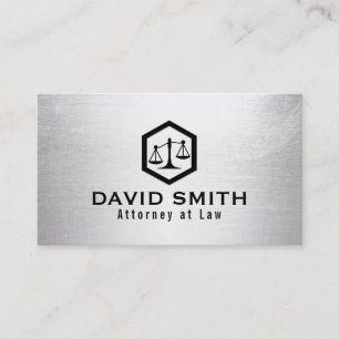 Lawyer Attorney Modern Silver Law Office Business Card