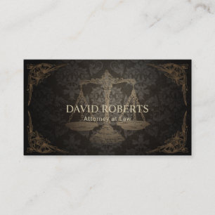 Lawyer Attorney Vintage Framed Damask Law Office Business Card