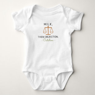 Lawyer Baby Announcement Milk Then Objection - Law Bodysuit