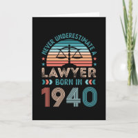 Lawyer born 1940 80th Birthday Law Gift Attorney