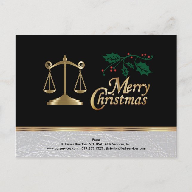 Lawyer Business - Merry Christmas Holiday Postcard (Front)