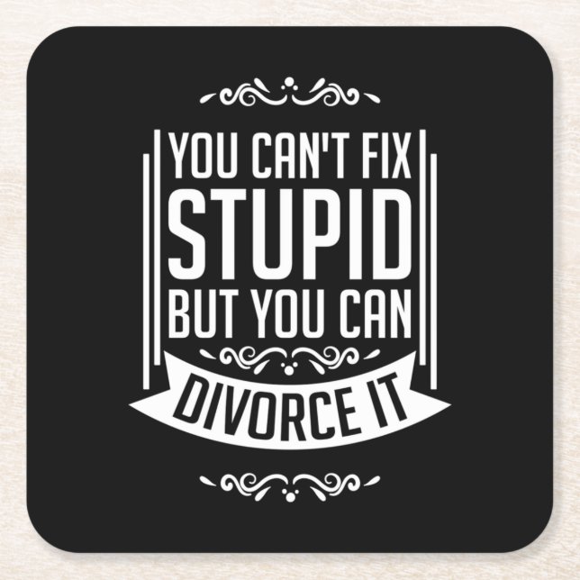 Lawyer Can Divorce It Square Paper Coaster (Front)