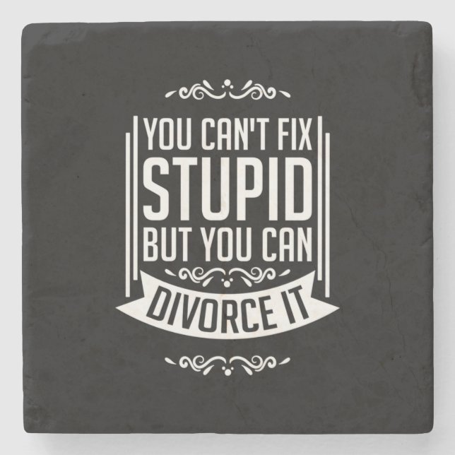Lawyer Can Divorce It Stone Coaster (Front)