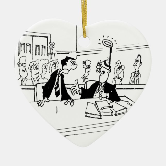 Lawyer Cartoon 5299 Ceramic Tree Decoration (Front)
