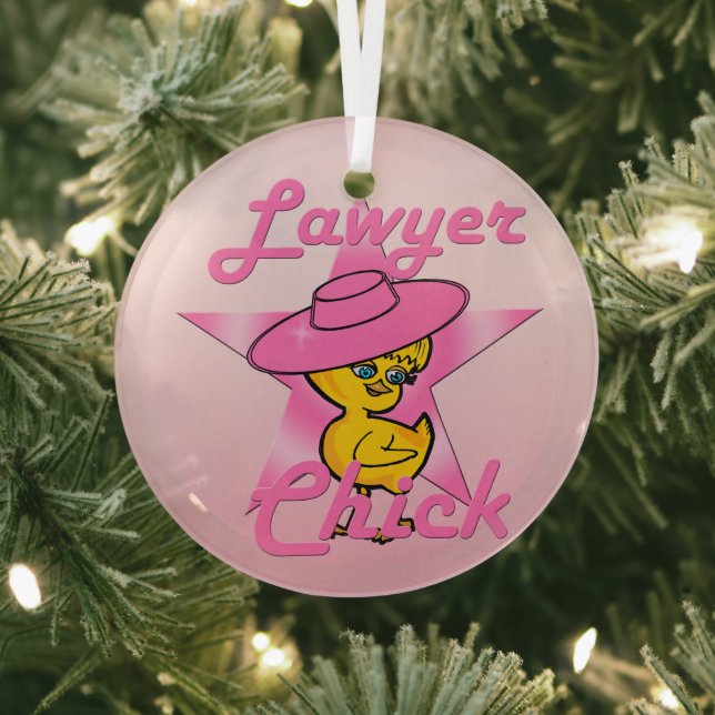 Lawyer Chick #8 Glass Tree Decoration (Insitu)