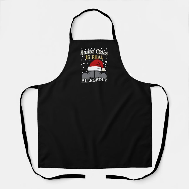 Lawyer Christmas - Santa is Real Allegedly Apron (Front)