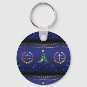 Lawyer Christmas Tree Elegant Key Ring