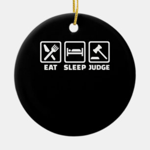 Lawyer Eat Sleep Judge Ceramic Tree Decoration