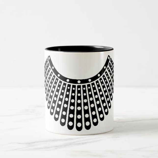 Lawyer gift, Dissent collar RBG Ruth Bader Two-Tone Coffee Mug (Center)