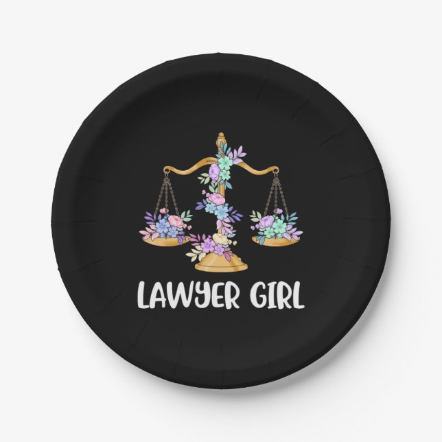 Lawyer Girl Paper Plate (Front)