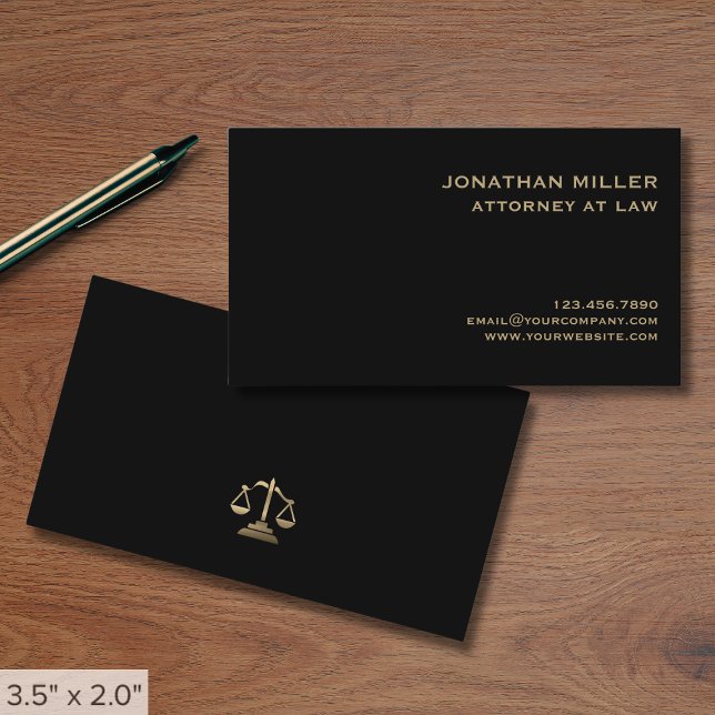 Lawyer Gold Scales of Justice Business Card (Creator Uploaded)
