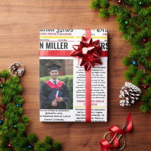 Lawyer Graduation Newspaper College Unique Wrapping Paper
