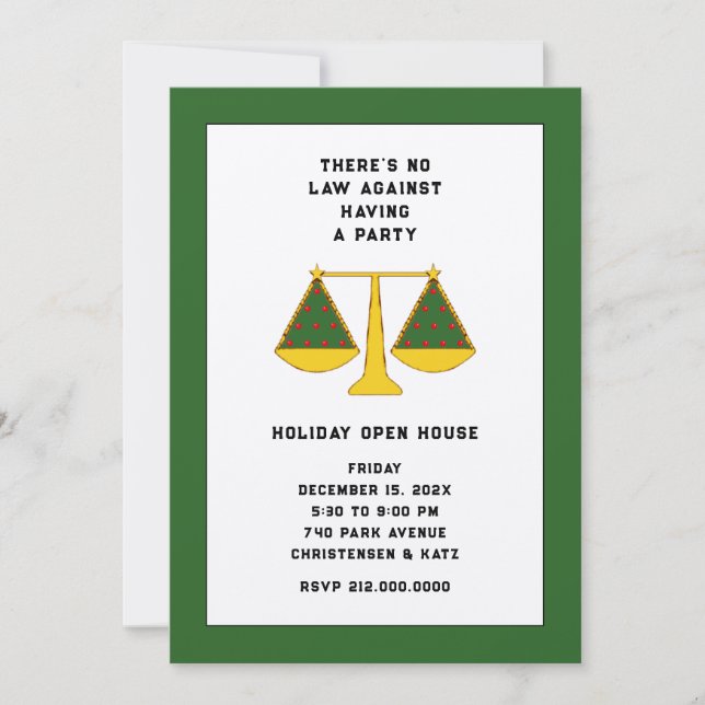 Lawyer Holiday Party Invitation (Front)