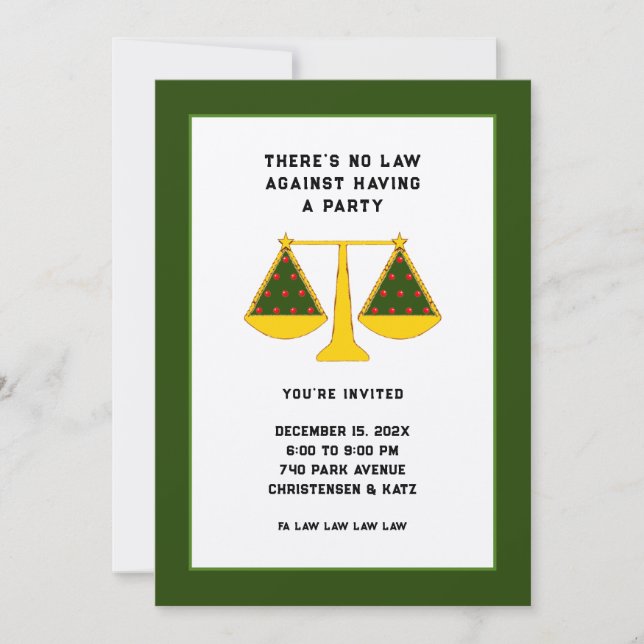 lawyer holiday party invitations (Front)
