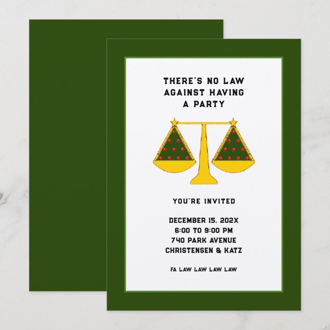 lawyer holiday party invitations (Front/Back)