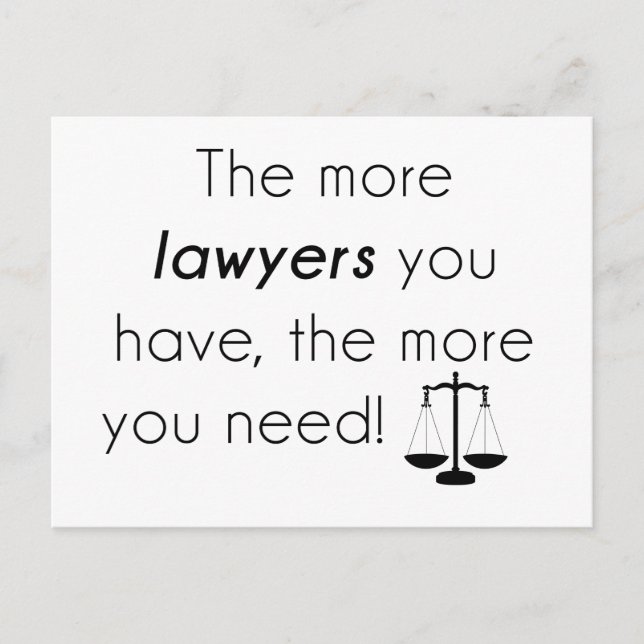 Lawyer humour postcard (Front)