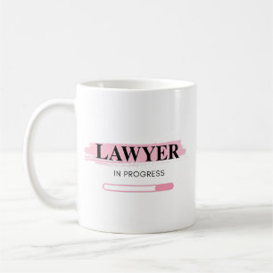 Lawyer In Progress – Elegant Pink Brushstroke Coffee Mug
