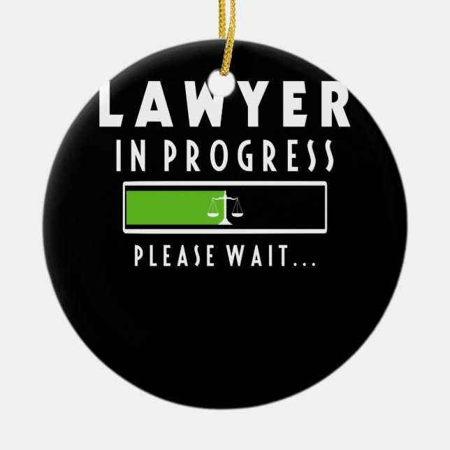 Lawyer In Progress Law School Student Tee Gift Ceramic Tree Decoration (Front)
