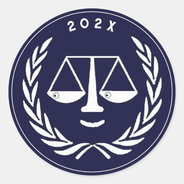 Lawyer Law School Graduation Graduate 2025 Classic Round Sticker (Front)