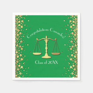 Lawyer Law School Green Graduation Party Napkin