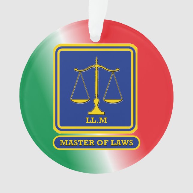 Lawyer LL.M Shield Custom Ornament (Front)
