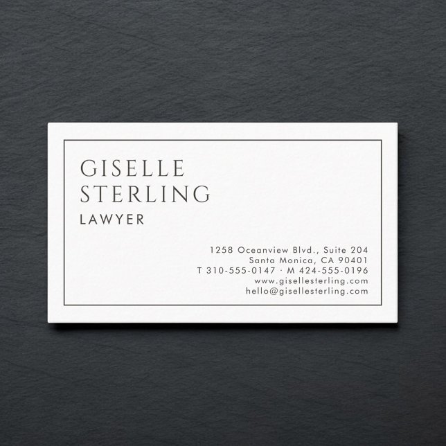 Lawyer Luxury Minimalist Black White Business Card (Creator Uploaded)