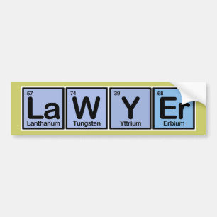Lawyer made of Elements Bumper Sticker