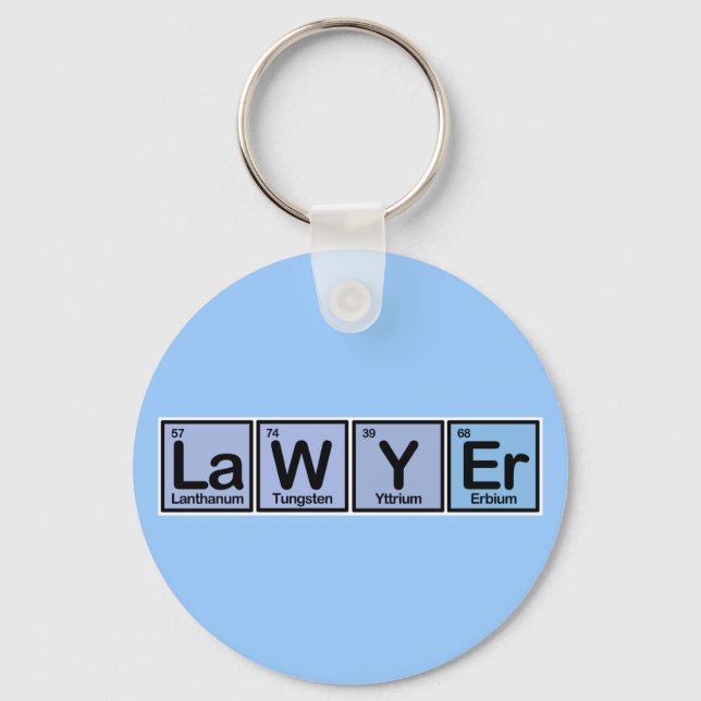 Lawyer made of Elements Key Ring (Front)