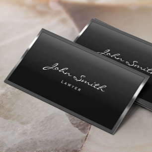 Lawyer Metal Border Professional Modern Business Card