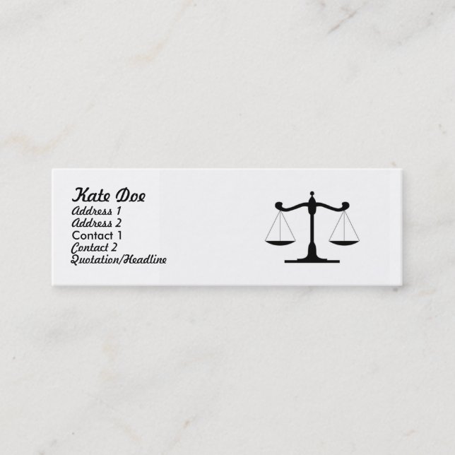 Lawyer Mini Business Card (Front)