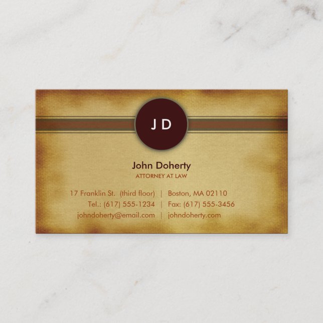 Lawyer Monogram | Attorney at Law Business Card (Front)