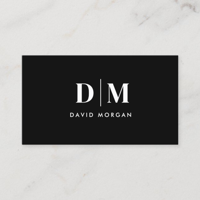 Lawyer Monogram Minimalist Simple Black  Business Card (Front)