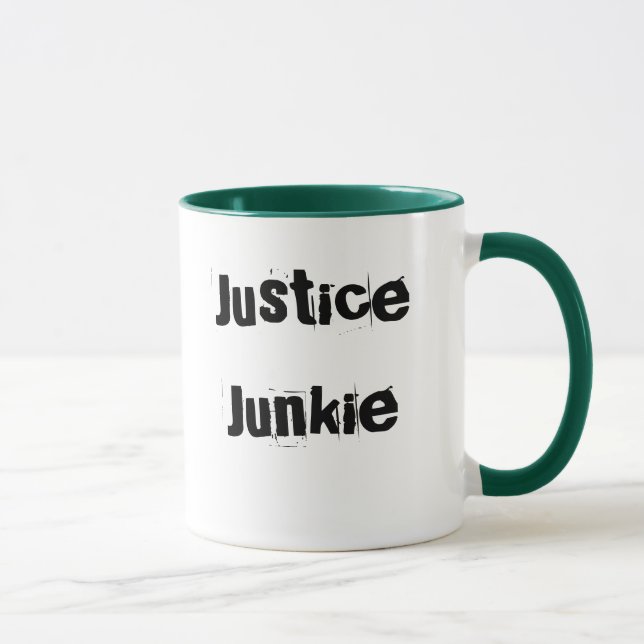 Lawyer Mug - Funny Nickname - Justice Junkie (Right)