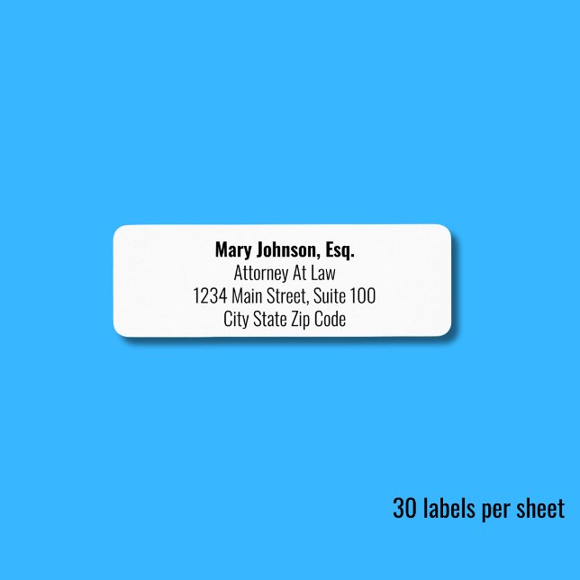 Lawyer Name Bold Job Title Business Return Address (Creator Uploaded)
