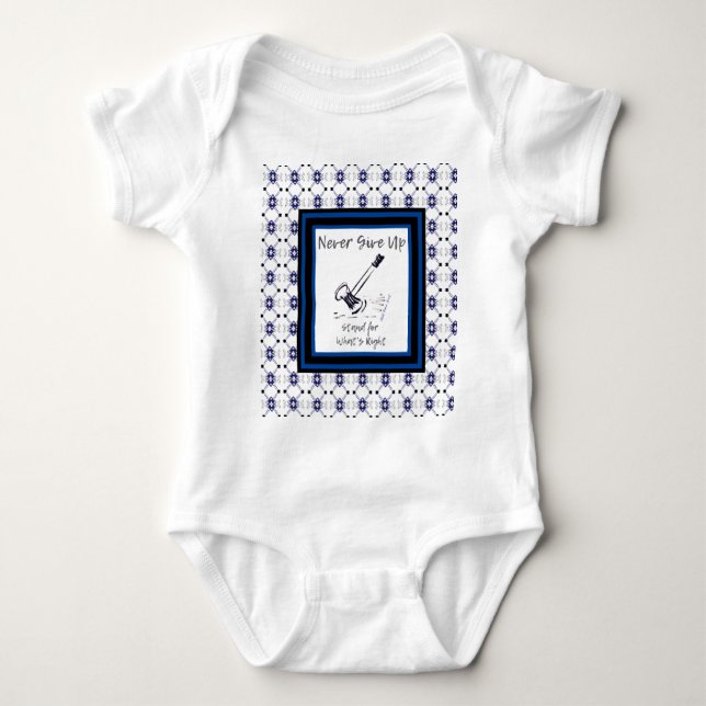 Lawyer Navy Blue Black White Gavel Baby Bodysuits (Front)