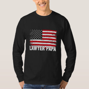 Lawyer Papa American Flag Father's Day T-Shirt