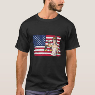 Lawyer Patriotic Us Flags And Law Student T-Shirt