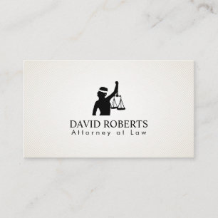 Lawyer Plain Lady Justice Logo Attorney at Law Business Card