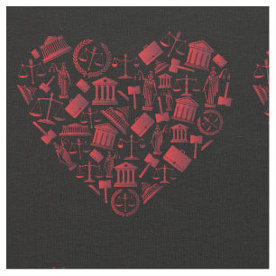 Lawyer Red Heart - Love Law Grunge Art Fabric
