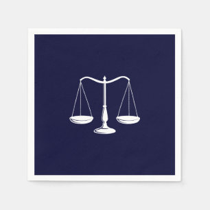 Lawyer Scale of Justice Elegant Navy Blue Napkin
