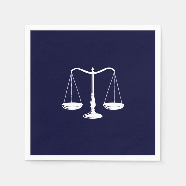 Lawyer Scale of Justice Elegant Navy Blue  Napkin (Front)
