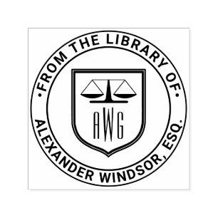 Lawyer Scales Justice #3NS Law Shield Library Book Self-inking Stamp