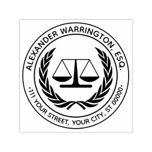 Lawyer Scales of Justice 4S Law Legal Name Address Self-inking Stamp